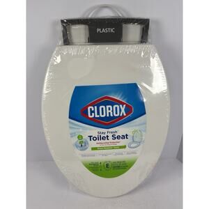 Clorox Antimicrobial Elongated Toilet Seat, Easy-Off Hinges, Slow Closing